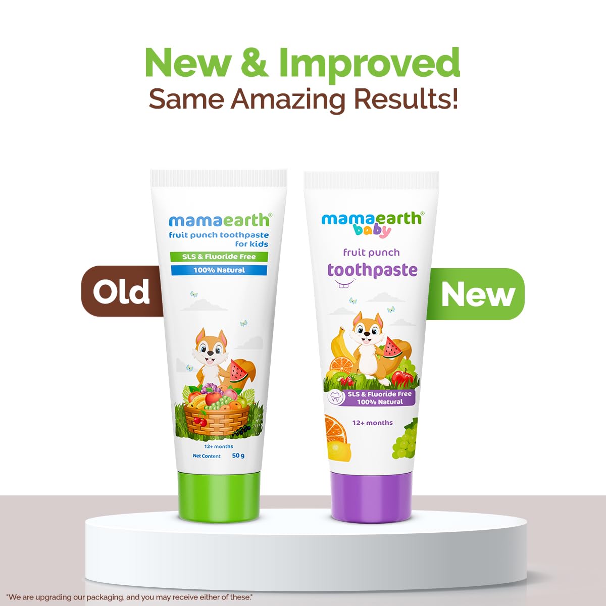 Mamaearth Fruit Punch Toothpaste - 50g | Infused with Sorbitol, Silica & Glycerin | Promotes Healthy Teeth & Gums, Free from Fluoride & SLS, 100% Natural