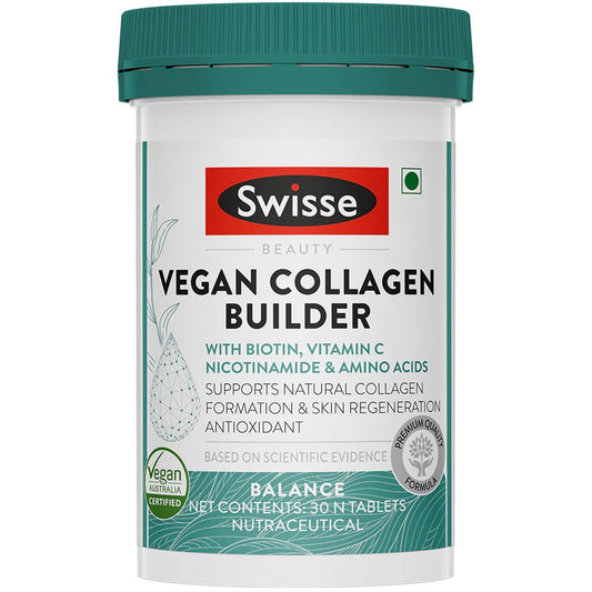 Zephivo Swisse Vegan Collagen Builder with Biotin & Vitamin C, Supports Natural Collagen Formation & Skin Regeneration (Vegan Certified) - 30 Tablets (For Both Men & Women) Australia’s No.1 Beauty Nutrition Brand