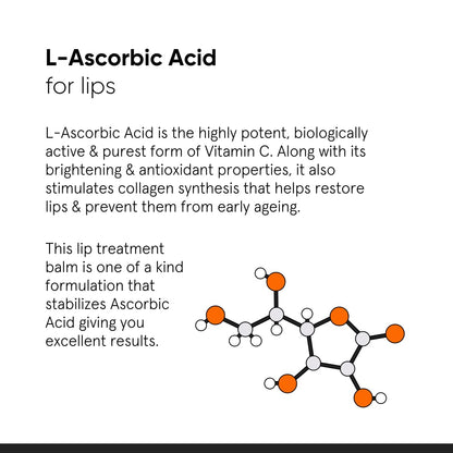 Minimalist Lip Treatment Balm for Pigmented & Dark Lips | 8% L-Ascorbic Acid with Vitamin E, Radianskin & Glycerine | For Women & Men | 12 gm
