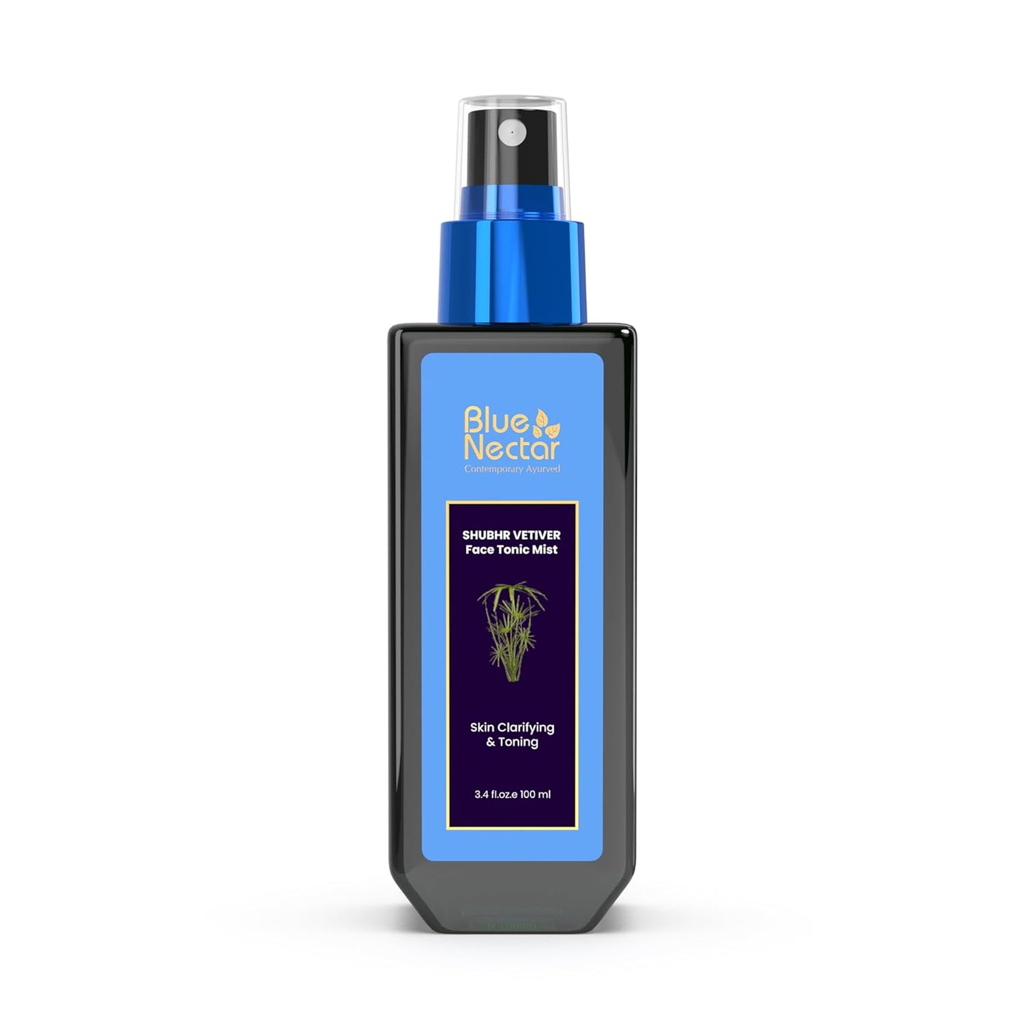 Blue Nectar Shubhr Steam Distilled Vetiver Toner Water & Cooling Calming Face Tonic Mist |Alcohol Free | Chemical & Preservative Free (100 ml)