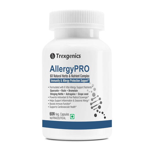 Trexgenics AllergyPRO supplement bottle on a white background