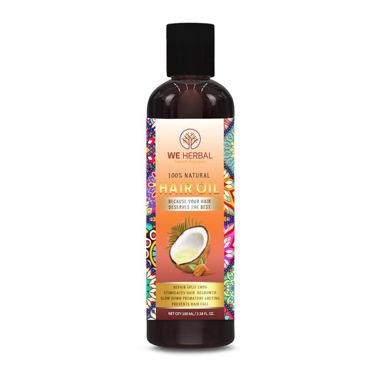 WE HERBAL Natural Hair Oil for Men & Women, Promotes Hair Growth, Prevents Premature Greying & Hair Fall, Chemical Free, For All Hair Types, 100ml
