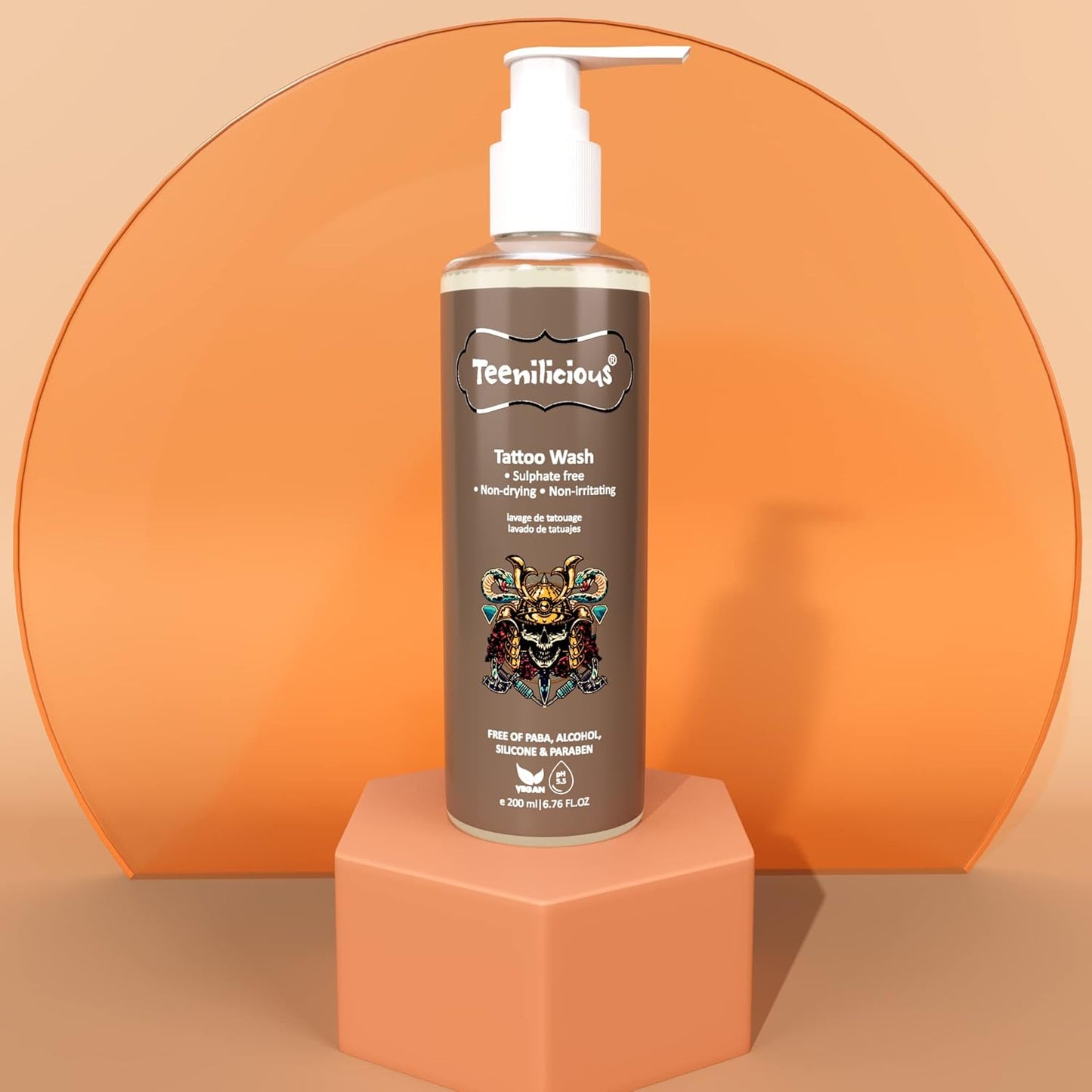 Teenilicious Tattoo Wash For Men & Women | Sulphate Free | Non Drying & Irritating | Free Form Silicones, Paraben & Paba - 200ml