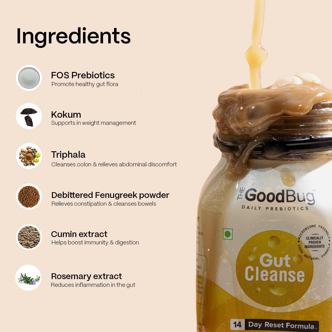 The Good Bug Gut Cleanse - 14 Prebiotic Colon Detox Shots | Improves Probiotic Activity, Gut Health & Digestion | Tackles Bloating, Gas & Constipation