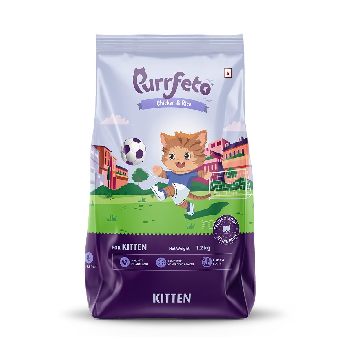 Purrfeto Kitten Dry Cat Food | Chicken & Rice | 1.2 kg |40% Reduction in Urinary Tract Diseases | Promotes Brain & Vision Development | Enhances Immunity |Improves Digestive Health