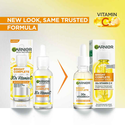 Garnier Vitamin C + Face Serum for Skin Brightening & Anti-Dark Spots|100X Stronger than Vit C |2% Niacinamide 0.5% Salicylic Acid/BHA |Suitable for Oily, Dry, Sensitive Skin |For Men & Women 30ml