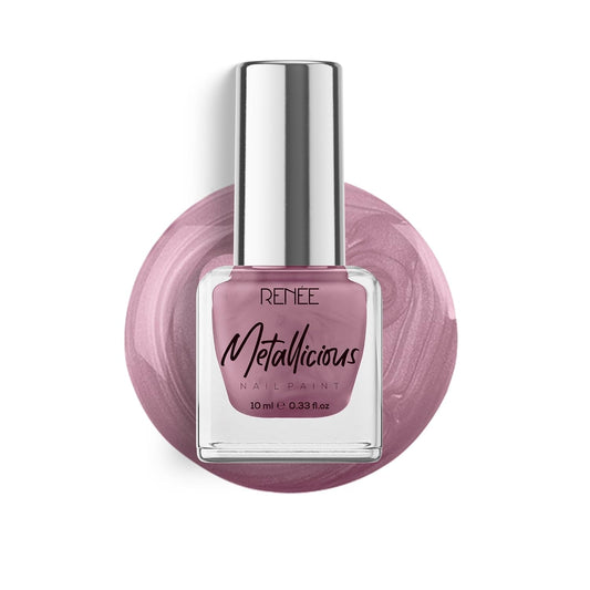 RENEE Metallicious Nail Paint- Orchid Spell, Quick Drying, Metallic Finish, Long Lasting, Chip resisting Formula with High Shine & Full Coverage, Acetone & Paraben Free, 10 Ml