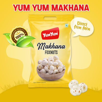 Yum Yum High Protein Makhana (Foxnut) 200 g, Phool Makhana for Prasadam, Healthy Snacking, Fasting