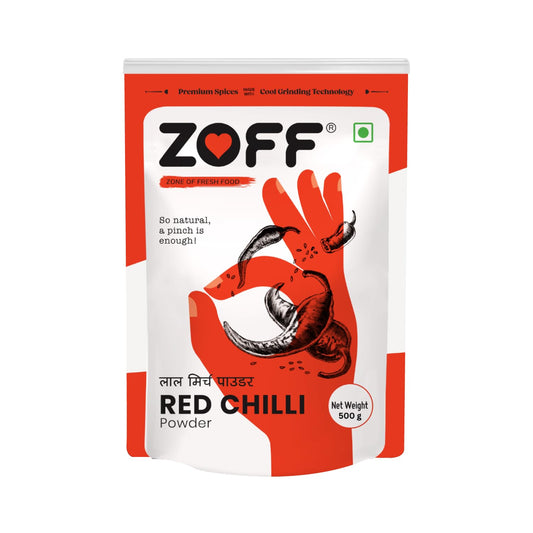 Zoff Red Chilli Powder with Natural Oils | Premium-Quality, Pure & Unadulterated Lal Mirch Powder – Sourced from Hand-Picked Red Chillies | Freshness & Aroma Preserved | Mirchi Powder 500gms