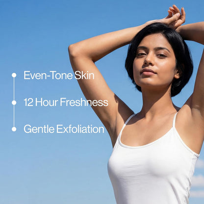 Be Bodywise 6% AHA BHA Underarm Roll On 75ml | 4% Lactic Acid, 1% Mandelic Acid, 1% Salicylic Acid | Controls Odour & Reduces Pigmentation for even tone skin | 0% Alcohol & 0% Aluminium | Aqua Fragrance
