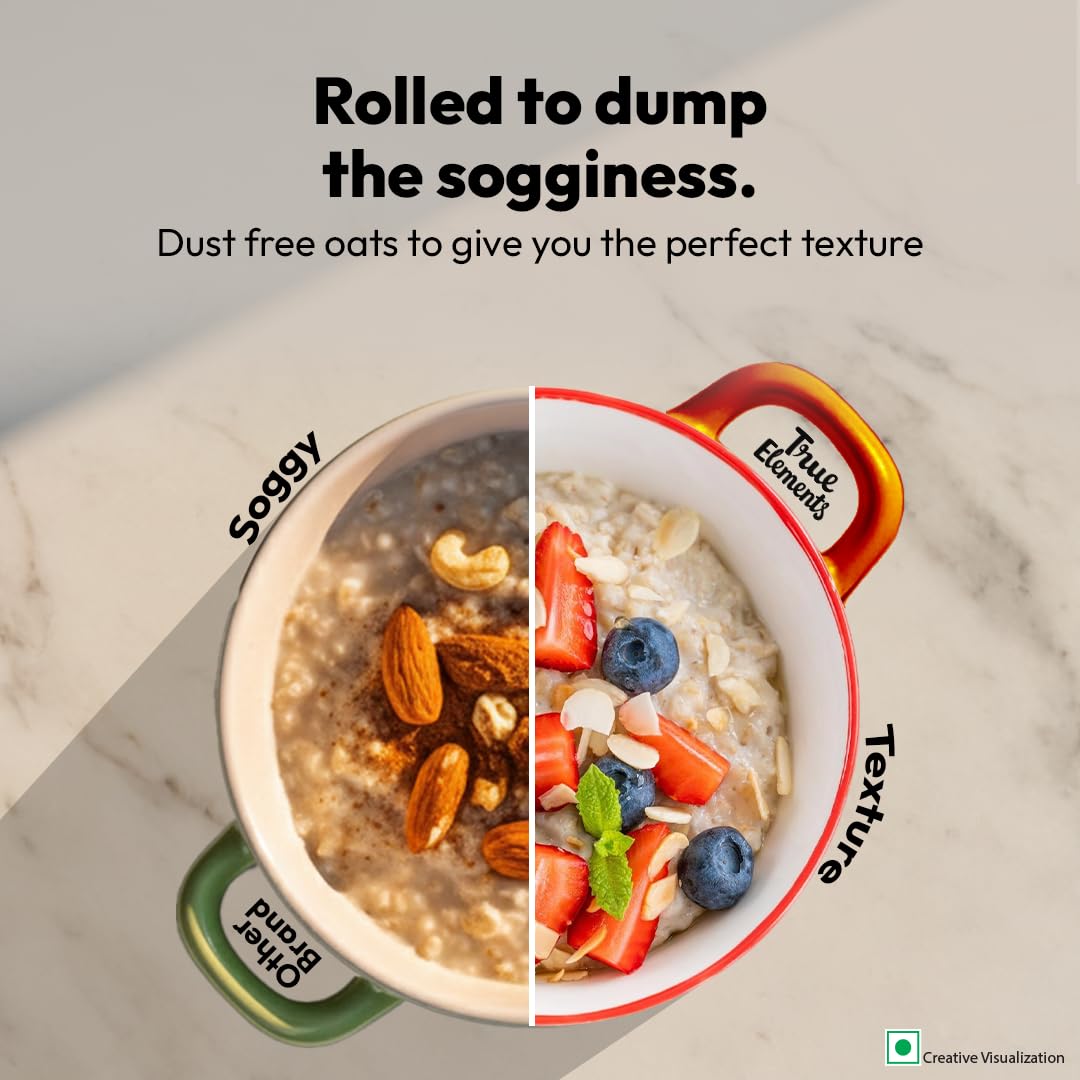 True Elements Rolled Oats 500g -Weight Management | Rich in Protein & Fibre | 100% Wholegrain