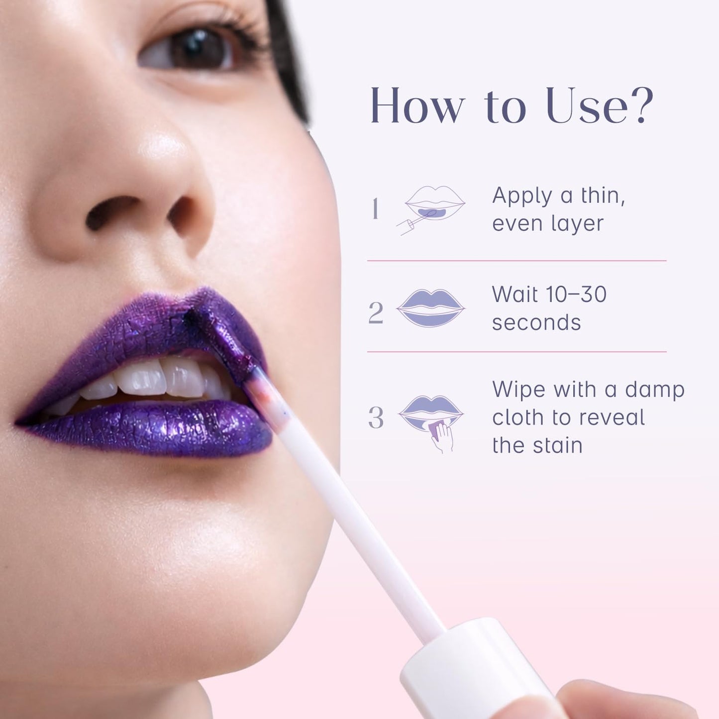 Seoulskin Wipe Off Lip Tint | Long Lasting No-Fade Lip Stain | Matte Lip Tint Waterproof, Transfer-Proof, Smudge-Proof | Easy Application & Wipe Off Formula | Lasts All Day | Natural Pink Color | Vegan | Shade: Petal Pink (4ml)