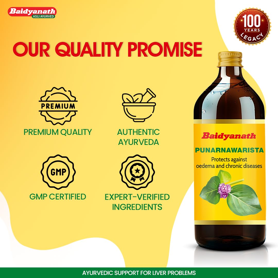 Baidyanath Punarnawarist - 450 ml | Ayurvedic Regenerative Tonic for Liver | Inflammation Care