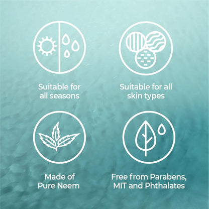 Set of icons and text on a teal background indicating product suitability for various criteria.