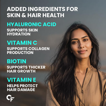 Carbamide Forte Hydrolyzed Collagen Supplements | Collagen Powder for Women & Men with 20g Peptides + 18g Protein Per Scoop | Type I & III with Hyaluronic Acid, Biotin, Vitamin C & E | Belgian Chocolate Flavour | 460g