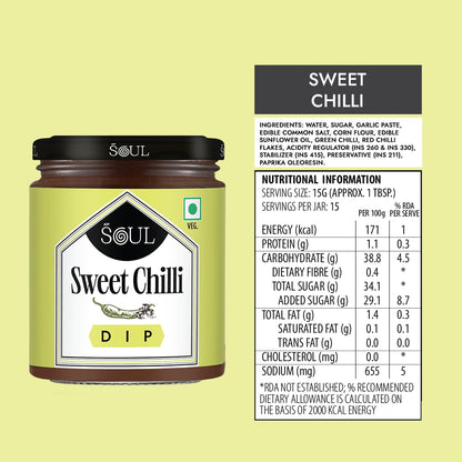 ADF Soul Sweet Chilli Dip | Sweet & Mildly Spicy Sauce With Red Peppers & Garlic | Ideal With Finger Foods & Spring Rolls | 230g.