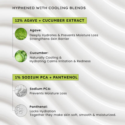 Product label with ingredients and their benefits on a white background