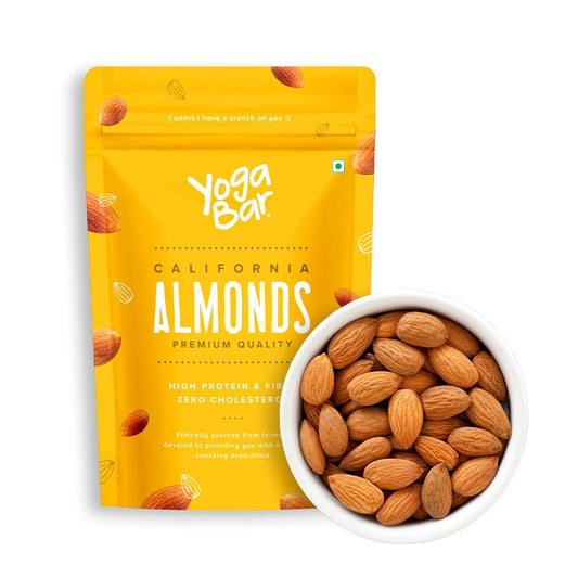 Yogabar Premium California Almonds 200g| Badaam |100% Natural Crunchy Badam Giri|Nuts & Dry Fruits|Rich in Protein, Fibre, Vitamin E, Magnesium & Calcium|Healthy Snacks|Dry Fruit Gift Pack