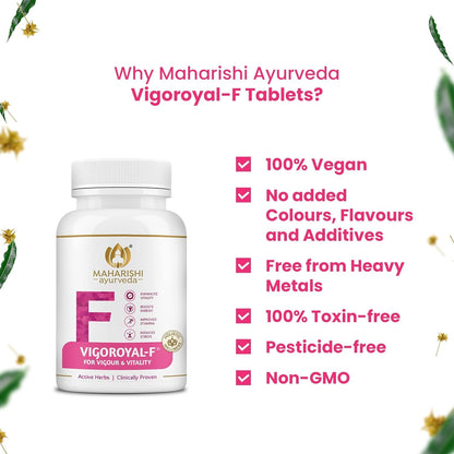 Zephivo Maharishi Ayurveda Vigoroyal F - Ayurvedic Revitaliser for Women | Supports Reproductive Health| Made with Time-tested Herbs | 60 Tablets
