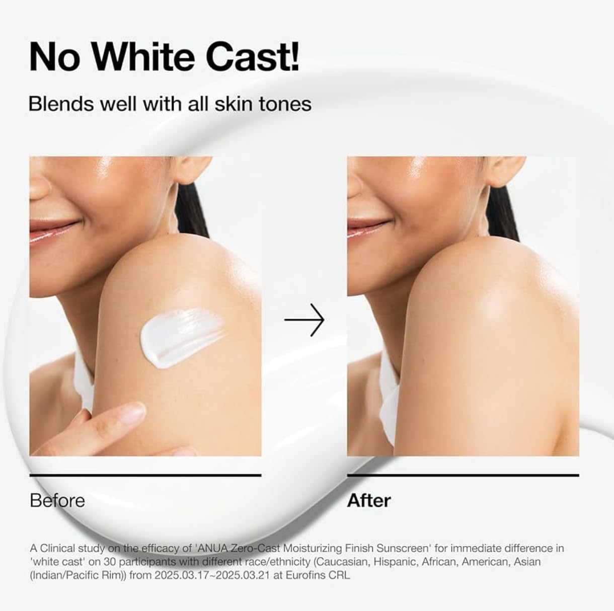 Anua Zero-Cast Moisturizing Finish Sunscreen SPF50+ PA++++