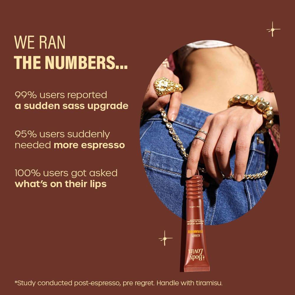 Plum BodyLovin’ Kaapi Tiramisu Glassic Lip Balm | Espresso Brown Gloss Tint | Hydrating Lip Balm with Hazelnut Oil, Ceramides & Hyaluronic Acid | Moisturizes Dry & Chapped Lips | 10 g