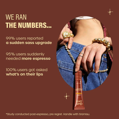 Plum BodyLovin’ Kaapi Tiramisu Glassic Lip Balm | Espresso Brown Gloss Tint | Hydrating Lip Balm with Hazelnut Oil, Ceramides & Hyaluronic Acid | Moisturizes Dry & Chapped Lips | 10 g