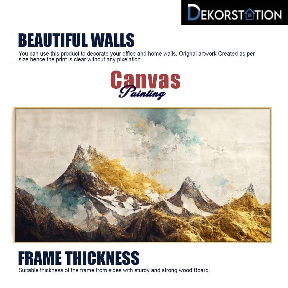 The Golden Mountain Beautiful Printed wall Decor Floating Frame Canvas Wall Painting for Home and Office Decor (18 Inch L x 12 Inch H)
