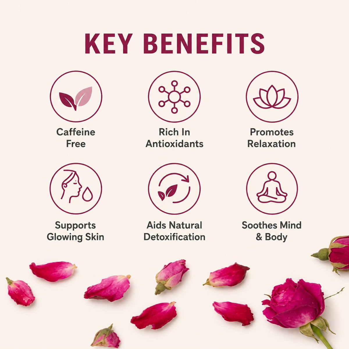 BLUE TEA - Rose Buds Tea - 30gm - 30+ Cups | Rich in Vitamin-C - For Hair & Skin | Caffeine Free - Natural - Flower Based - Herbal Tea | Pet Jar Pack