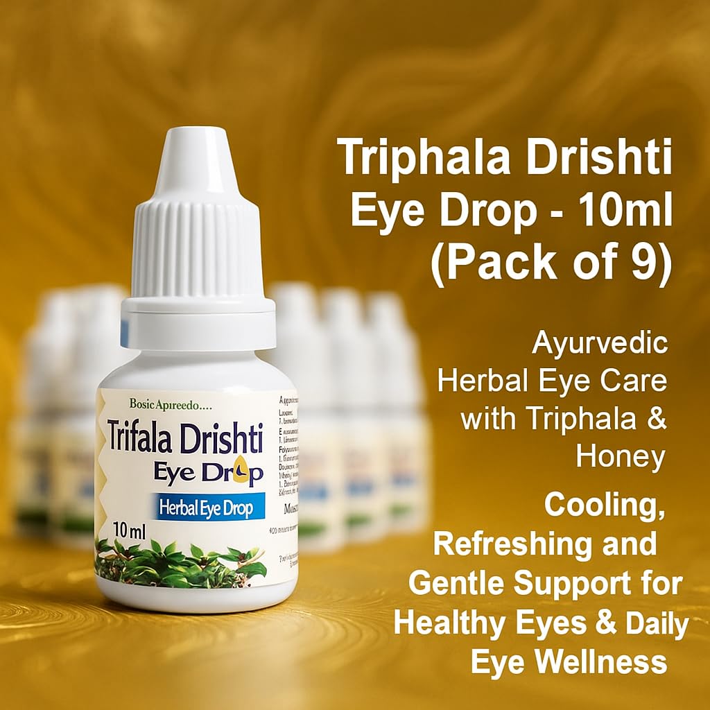 Basic Ayurveda Triphala Drishti Eye Drop – 10ml | Natural Ayurvedic Herbal Eye Care Drops with Triphala & Honey | Cooling, Refreshing & Gentle Support for Healthy Eyes & Daily Eye Wellness