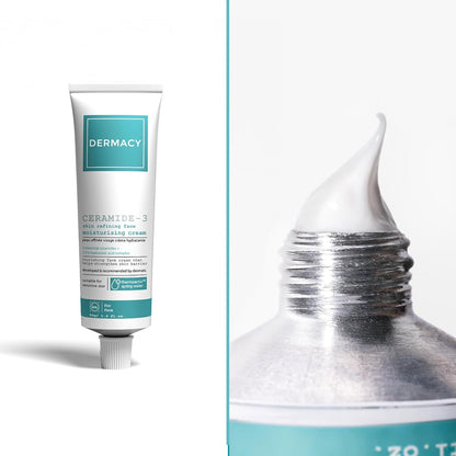 Dermacy Ceramide-3 Skin Refining Face Moisturising Cream | Barrier Repair Moisturizer with 3 Essential Ceramides, 2.5% Hyaluronic Acid & ThermoActiv Spring Water | For All Skin Types | 50g