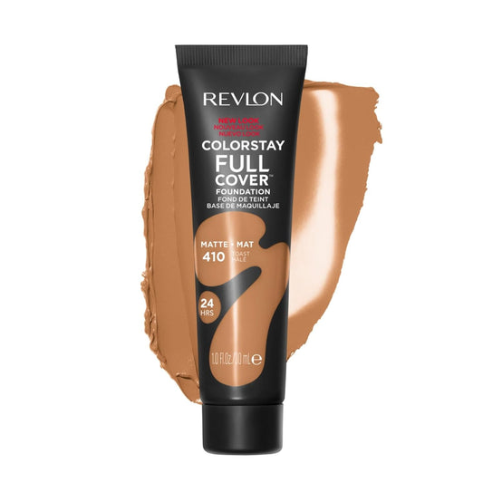 Revlon ColorStay Full Cover Longwear Matte Foundation, Heat & Sweat Resistant Lightweight Face Makeup, Toast (410), 30 ml