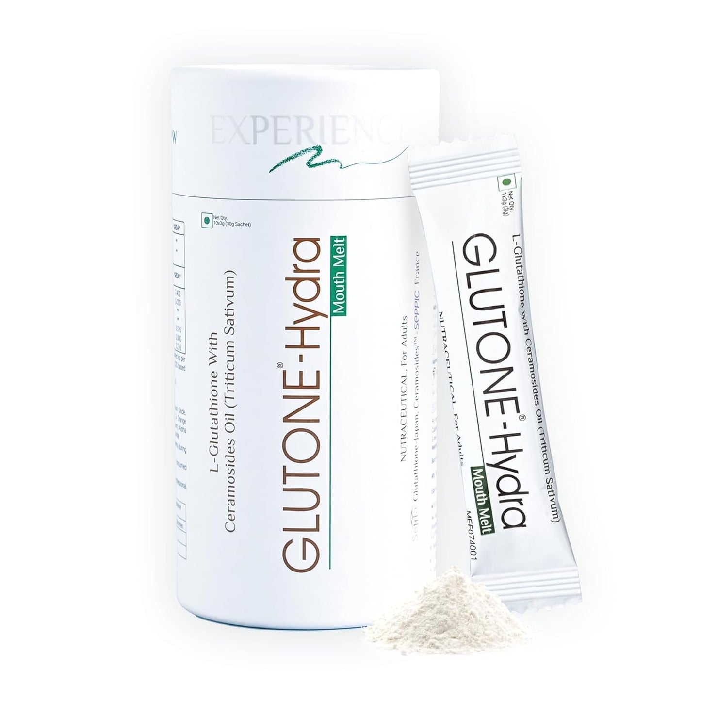 Glutone-Hydra supplement packaging with a white background