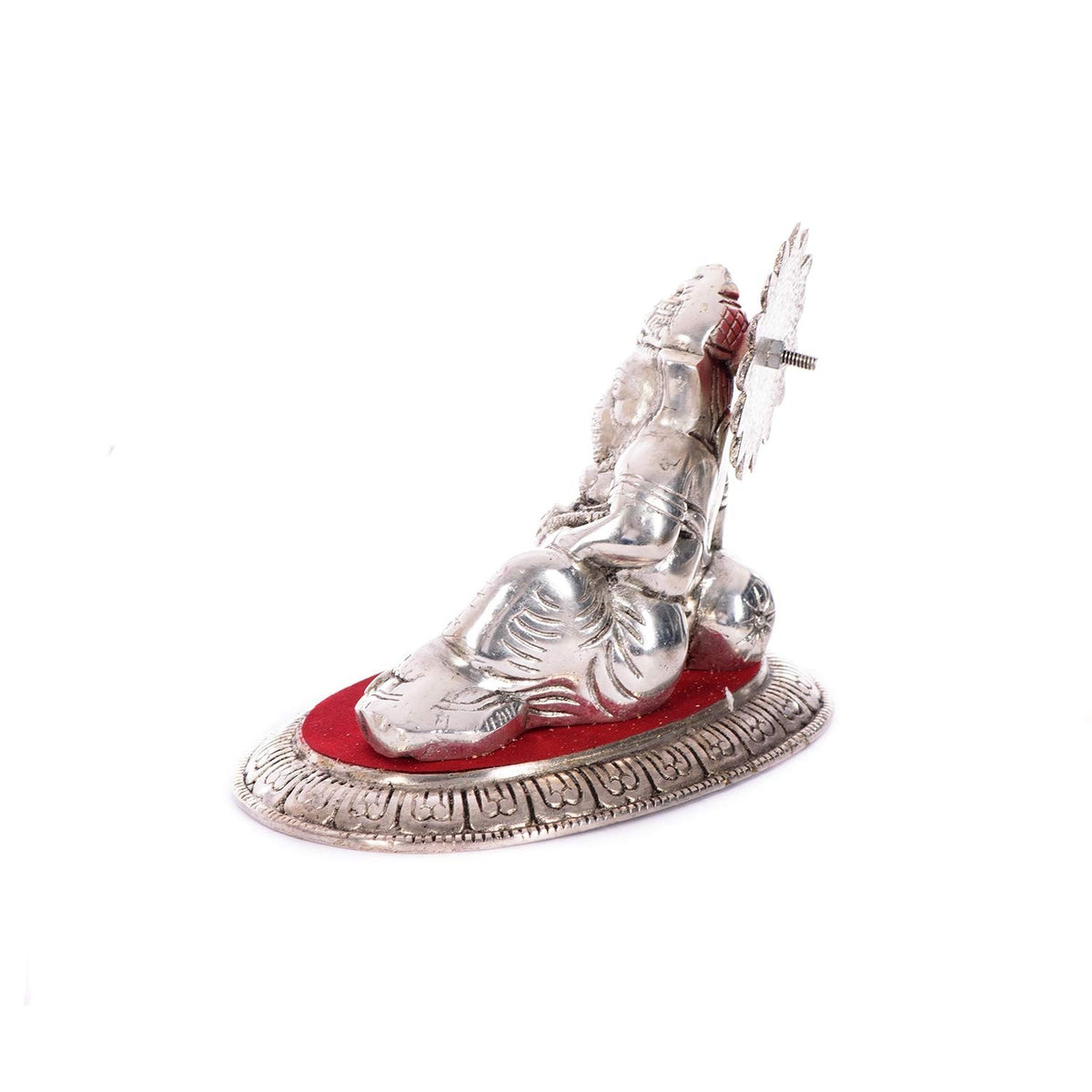 Brass Ganesha Idol Sitting with Musand Pillow - Lord Ganesha Idol for Home Decor Office Car Dashboard- Ganesha Statue for Puja Room- Ganpati Murti- God Statue Gift for Diwali, Birthday