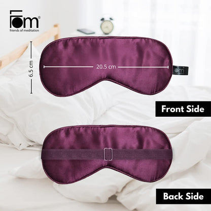 Friends Of Meditation 100% Mulberry Silk Eye Mask, Super Smooth Sleep Mask And Blind Fold (Maroon)