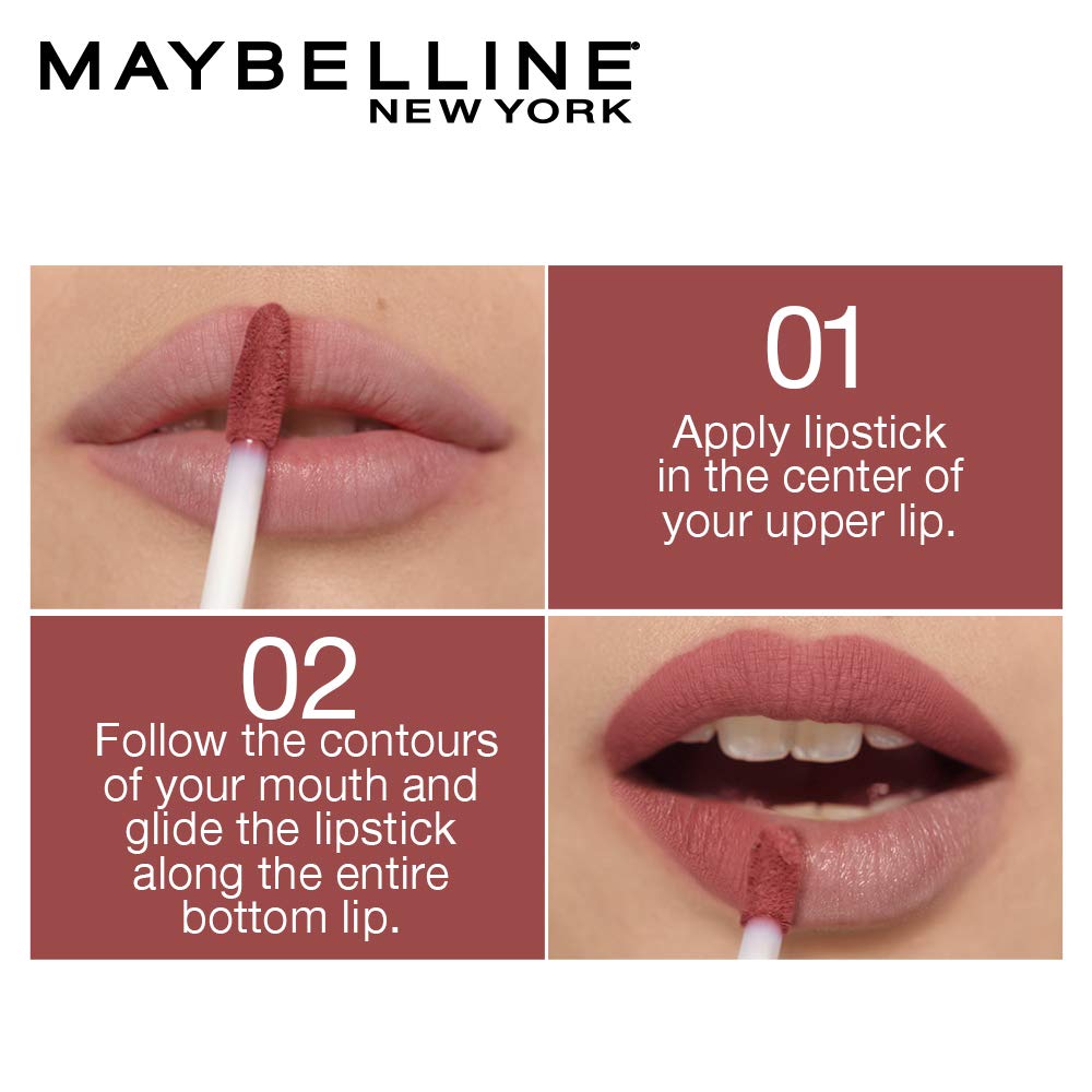 Maybelline New York Sensational Liquid Matte Lipstick, Non-sticky, Non-drying Lipstick, Hassle-Free & Precise Application, Long-lasting Liquid Matte Lipstick - 11 Made Easy|7ml