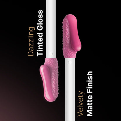 Swiss Beauty Select Do The Duet Lipstick | Matte Liquid Lipstick + Tinted Gloss | Infused with Vitamin E and Jojoba Oil | Shade-Lady Pink, 3ml |