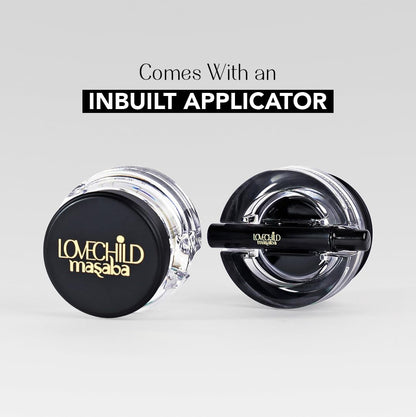 LoveChild Masaba Eye 2K Gel Eyeliner with Applicator, Black, Smudge-Proof, Waterproof, Matte Finish, Long-Lasting Precision, For Bold & Defined Eyes, 4g