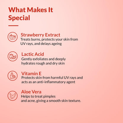 Fixderma Strawberry Face Wash with Vitamin E & Strawberry Extract | Face Wash & Face Cleanser | Face Wash for Oily Skin (All Type Skin) | Face Wash for Women & Men - 75g