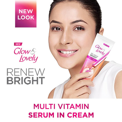 Glow & Lovely Renew Bright Multivitamin Serum in Cream | Vitamins B,C and E | Renews Skin cells |Bright and Healthy Skin | Clinically proven formula is dermatologically tested 110g