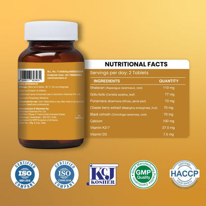 ZEROHARM Narie Menopause Supplements for Women | Shatavari, Black Cohosh & Chasteberry Extract | Helps With Hot Flashes & Night Sweats Relief, Hormone Balance & Mood Support | 60 Nano Tablets