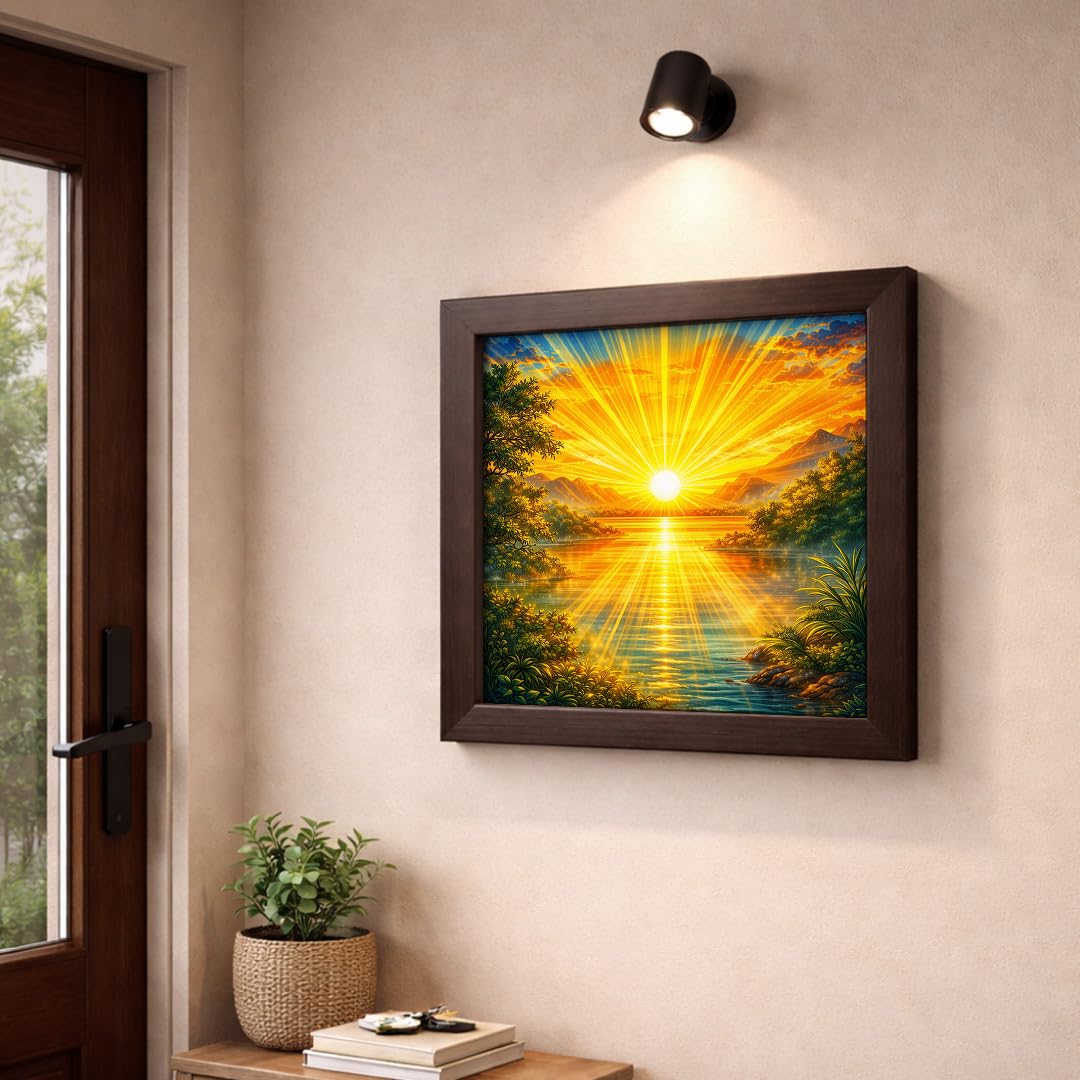 Rising Sun Vastu Golden Sunrise Radiance Nature Harmony Spiritual Scenic Framed Poster Artwork Decor Painting