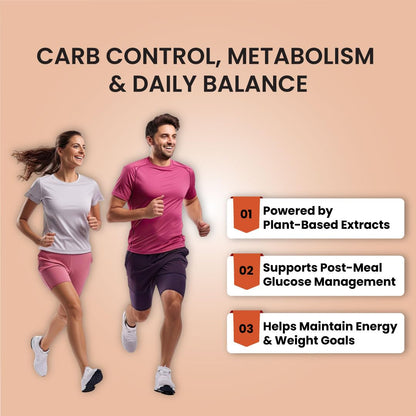 ZEROHARM Nano Carb Cutter | Mulberry Leaf Extract, Berberine, Fenugreek, Lemon & Cinnamon | Supports Post-Meal Glucose & Metabolism | Weight Management Supplement for Men & Women | 60 Capsules