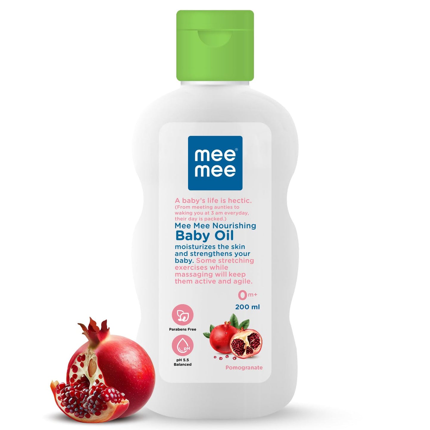 Mee Mee Baby Oil 200 ml | Light & Non-Sticky Nourishing Oil | Keeps Baby Skin Soft & Healthy | Ideal for Daily Massage | Safe for Newborns (0+ Months)