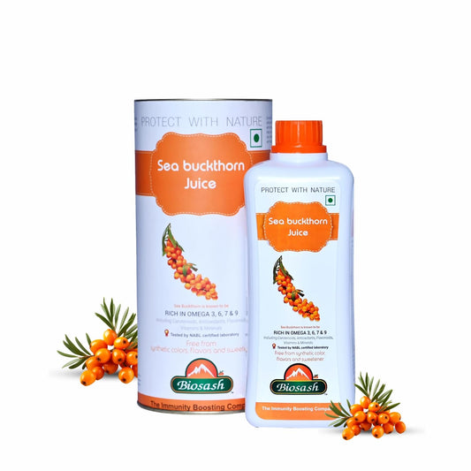 Biosash Sea Buckthorn Juice 250ml | Organic Cold-Pressed Pure Juice | Rich in Omega 3 6 7 9, Vitamins & Antioxidants | No Added Sugars, Sea Buckthorn Berries for Wellness Vitality &Immunity