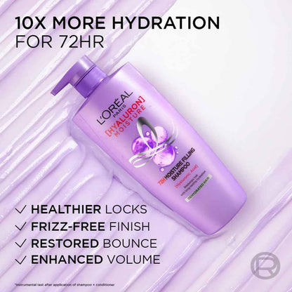 L'Oreal Paris L Oral Moisture Filling Shampoo, With Hyaluronic Acid, For Dry & Dehydrated Hair, Adds Shine Bounce, Hyaluron 72H, 650Ml. | 650Ml
