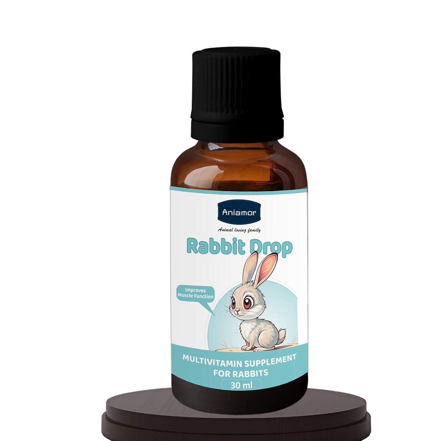 Aniamor Rabbit Multivitamin Drops 30 ml | Biotin, Vitamins A, C, D3, E & B-Complex | Daily Nutritional Supplement for Rabbits | Apple Flavour | All Life Stage