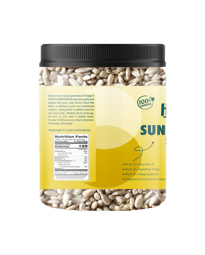 Hunger 0 Premium Raw Sunflower Seeds for Eating| High Protein & Fibre Snack | Antioxidant-Rich Surajmukhi ke Beej for Healthy Diet, Heart Wellness & Daily Nutrition | Jar Pack