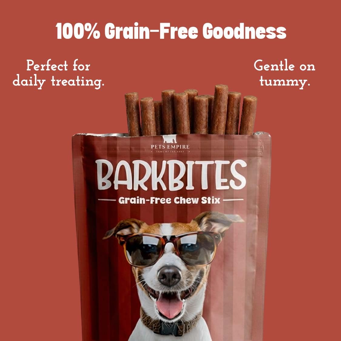 PETS EMPIRE BARKBITES Roasted Lamb Dog Chew Sticks | Premium High Protein Dog Treats | Grain-Free Soft Chews for Training | Made with Real Lamb | Suitable for All Breeds | 100g