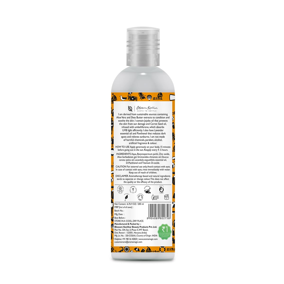 Aroma Magic Sunscreen SPF 70+ Body & Face Lotion Offers broad-spectrum UVA/UVB protection & relieves sunburns | with Zinc Oxide & Pro-Vitamin B5 (All skin types) 200ml