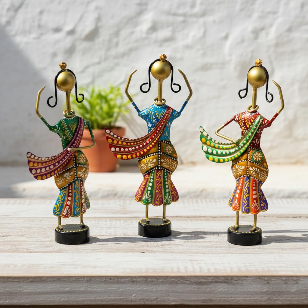 CraftVatika Home Decoration Items for Living Room, Rajasthani Dancing Lady Showpiece, Aesthetic Home Decor for Living Room Tabletop Wedding Anniversary Home House Warming Gifts Bew Home
